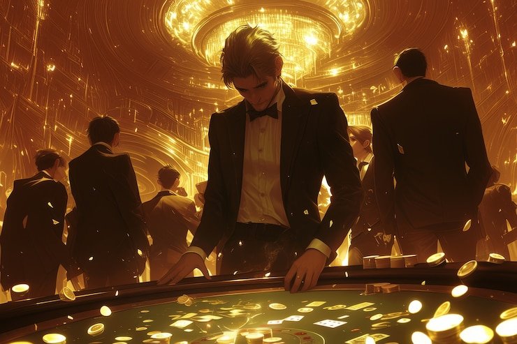 Tampilan meja Live Baccarat kepritogel 88 dengan croupier dan layar hasil